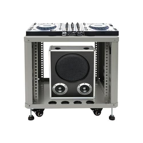 Studio Rack with Wheels Audio Rack with Wheels for Recording Studios Band Rehearsals Home Theaters Office Settings Rolling Studio Rack Case (Gray 9U) - color: Gray 9u