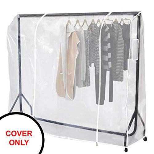 Ruibo Clear Garment Rack Cover Dustproof Clothes Rack Cover with 2 Durable Zipper/Clothing Waterproof Protector (L:71x20x60 inch) - size: L/71x20x60 inch