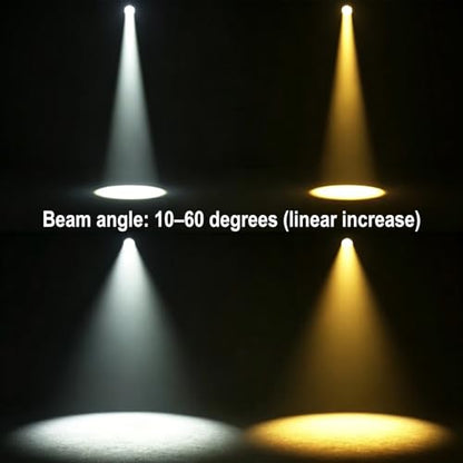 Leko Profile Spotlight COB Led with Automatic Zoom 15°–30° 100w DMX512 Ellipsoidal Floodlight, RGBW 4in1 Led Wash Light with Barn Doors Fresnel Par Lights for Churches Galleries Theater Wedding Party