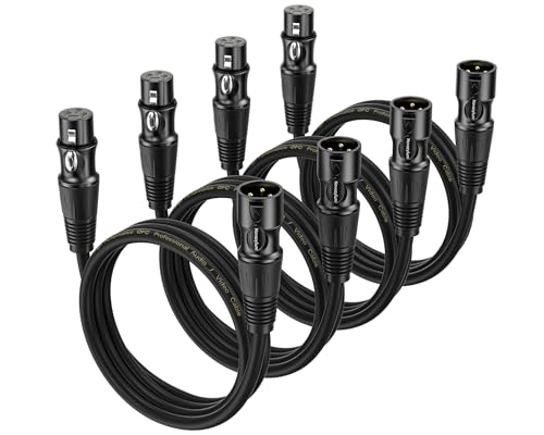 XLR Cables 1.5 Ft 4 Packs - Male to Female Microphone Cable Mic Cable - size: 1.5 Feet-4 Pack