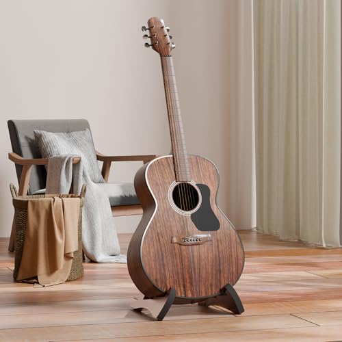 DIDA Lightweight Foldable A- Frame Plastic Guitar Stand for Acoustic, Electric Guitars, Ukulele, Guitar Stand Floor, Portable Travel Stand, Single Guitar Holder (Rosewood) - color: Rosewood