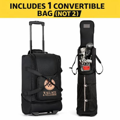 Golf Travel Bag with Wheels – Padded Airline-Approved Golf Club Travel Cover, Heavy-Duty Soft Sided Flight Bag with Reinforced Base & Carry Handles – Fits Full Size Cart & Stand Bags