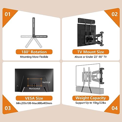 XINLEI Universal Sound Bar Mounts Fits Most 23 to 65 Inch TVs Soundbar TV Mount Bracket Above or Under TV, up to 22 lbs SBR302 - color: SBR302