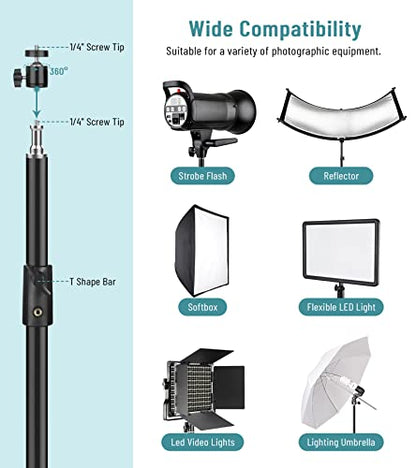 Photography Light Stand Heavy Duty Tripod, Sdfghj 9.2 ft/110''/280cm Aluminum Lighting Stand for Relfectors Photographic Portrait, Softbox, Umbrella, Strobe Light, Flash, Ring Light, with Carry Bag