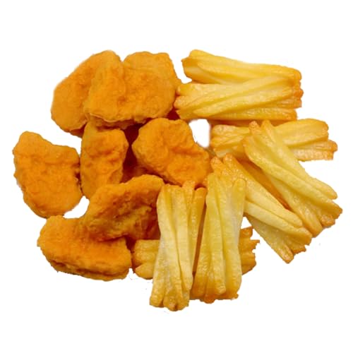 10 PCS Simulated Chicken Nuggets Fake French Fries Artificial Food Model Fake Lifelike Food Props for Kitchen Home Party Decoration Bakery Shop Props Display