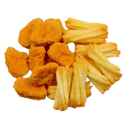 10 PCS Simulated Chicken Nuggets Fake French Fries Artificial Food Model Fake Lifelike Food Props for Kitchen Home Party Decoration Bakery Shop Props Display