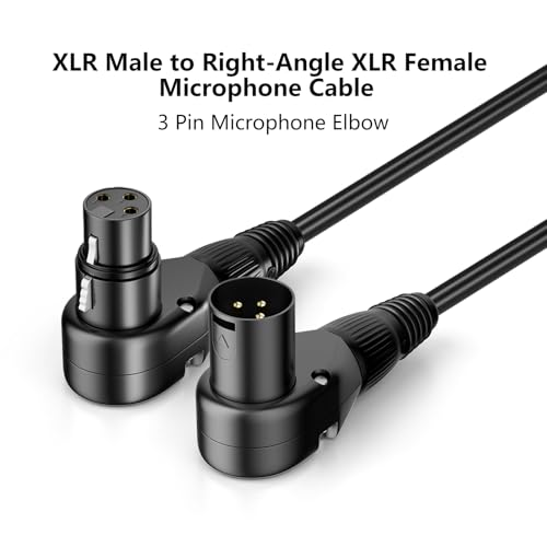 Right Cable, Adjustable-Angle Female XLR to Angle Male Microphone Mic Cable Cord, 90 Degree Female to 90 Degree XLR Adapter for Sound Devices Mixer Recorder (B, 20Feet) - size: 20Feet, style: B