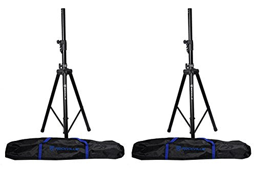 Rockville RVSS4AB Tripod Speaker Stand, Black, Hydraulic Auto Lift, 2-Pack
