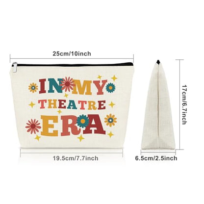 Sazuwu Theater makeup bag Theatre Drama Gift for Women Theaters Lovers Gift for daughter sister bestie cosmetic bag Appreciation Gifts for Dramatist Christmas Birthday Gifts toiletry pouch - color: IN MY THEATRE ERA