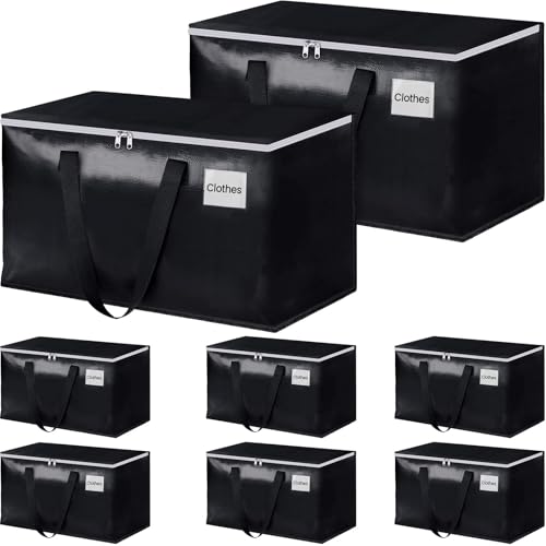 StorageRight Moving Bags, Moving Boxes, 93L 8-Pack Sotrage Bags Totes,Black - color: Black, size: 8 Pack
