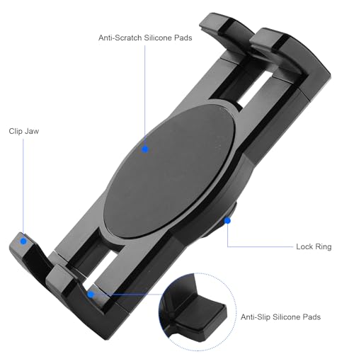 Mippko Tablet Holder for Desk/Table/Easel/Board/Shelf,360° Adjustable Aluminium Alloy Arm Metal Clamp iPad Mount,Compatible with 7~12.9" iPad/Nexus/LG G Pads/e-Reader/Switch