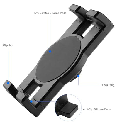 Mippko Tablet Holder for Desk/Table/Easel/Board/Shelf,360° Adjustable Aluminium Alloy Arm Metal Clamp iPad Mount,Compatible with 7~12.9" iPad/Nexus/LG G Pads/e-Reader/Switch