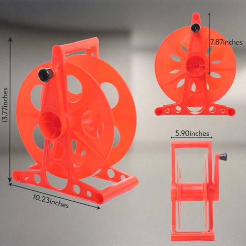 Homeon Wheels Cord Storage Reel with Handle Driven Easy to Use,Holds up to 135 feet - style: Red Cord reel