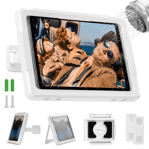 Mistriddle Waterproof Shower iPad Holder, 480° Rotation Retractable - color: White