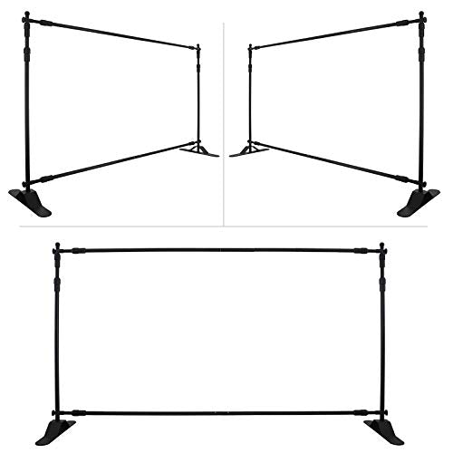 Step and Repeat Backdrop Stand 10 x 8 FT – Adjustable Photo Booth Banner Stand with Carrying Bag, Heavy Duty Background Stand for Parties, Weddings, Trade Shows & Photography (10 Ft)