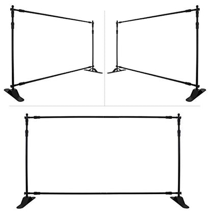 Step and Repeat Backdrop Stand 10 x 8 FT – Adjustable Photo Booth Banner Stand with Carrying Bag, Heavy Duty Background Stand for Parties, Weddings, Trade Shows & Photography (10 Ft)