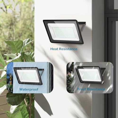 200W LED Flood Light Outdoor, 24000LM Bright Security Light, IP66 Waterproof Outdoor Lights, 5000K Daylight White Floodlight for Garage,Yard,Garden,Stadium,Playground,Arena(2 Pack) - size: 200w-2pack