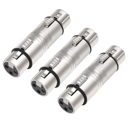 XLR Female to Female, 3 Pin XLR Female Audio Adapter，for Microphone,Mixerr,Amplifier-3 Pack - color: XLR F To XLR F*3