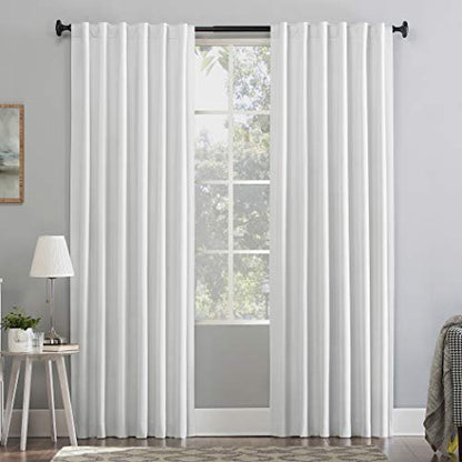 Sun Zero Hampshire Velvet Noise Reducing Thermal Extreme 100% Total Blackout Back Tab/Rod Pocket Curtain Panel, Pearl, 50"W x 84"L (1 Panel) - color: Pearl, size: 50"W x 84"L (Pack of 1)