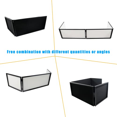 DJ Booth DJ Facade Portable DJ Event Booth Foldable Cover Screen Metal Frame Booth Front Board Video Light Projector Display Scrim Panel w/Travel Bag Black White Scrims