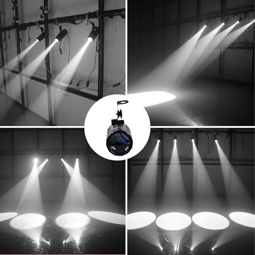 Disco Ball Spotlight, White LED Pinspot Lights 2 Pack | 5W Pin Spot Light for Disco Ball, ON/Off Button, Stage Spotlight for Disco Ball Party Bar Wedding, No Remote