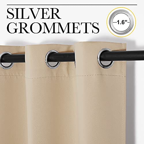 NICETOWN Biscotti Beige Blackout Curtains for Living Room 29" x 45" 2 PCs - color: Biscotti Beige, size: 29"W x 45"L (Pack of 2)