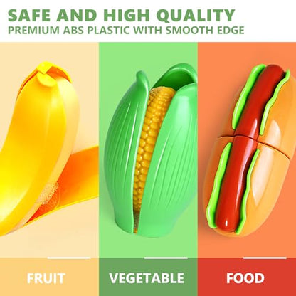 100 PCS Cutting Play Food Toy for Kids Kitchen, Pretend Food Kitchen Toys Accessories with 2 Baskets, Fake Food/Fruit/Vegetable, Christmas Birthday Gifts for 2 3 4 5 Years Old Toddlers Boys Girls - color: Green