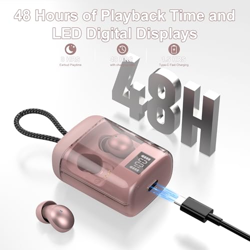 Sleep Earbuds Bluetooth 6.0 in Ear, 2026 New Mini Sleep Headphones with Sleep Monitor and APP, Sleepbuds for Side Sleepers, 48H Playtime Sleep Earphones with Small Earplugs, B-Rose Gold