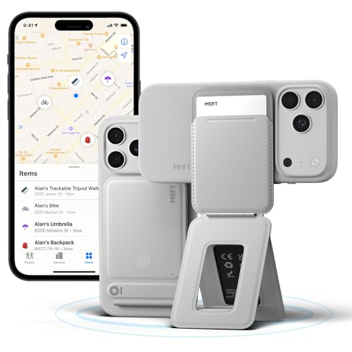 MOFT Trackable Tripod Wallet for Selfie,4-in-1 MagSafe Find My Phone Wallet - color: Misty Cove