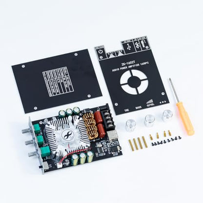 Hosyond ZK-1602T Bluetooth Amplifier Board, 2.0 Channel 160W+160W Stereo Audio Amp with Treble & Bass Control, DC 15-36V Power Supply, Bluetooth 5.0 & AUX Inputs for Home DIY Speakers - style: ZK-1602T