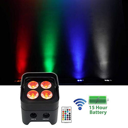 Rockville Best PAR 50 Rechargeable Wash Light Pair Bundle with RLB90 Bag | 15-Hour Rechargeable Battery, 4400mAh, RGBWA+UV, Wireless DMX, Remote, Sound Activated, Strobe, RLB90 Travel Bag, 3-Items