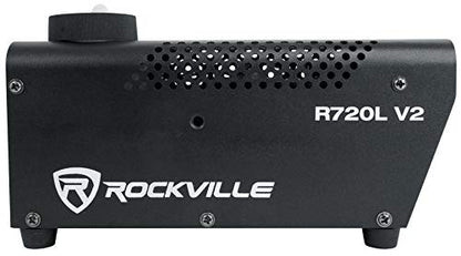 Rockville R720L V2 3000 CFM LED Fog/Smoke Machine with Eliminator UV Light | Multicolor LEDs, 3.5-Minute Heat-Up, Remote, Included Machine Fluid, UV LED DMX Blacklight, 2-Items