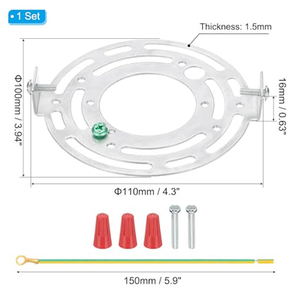 PATIKIL 110mm (4.3") Universal Light Fixture Mounting Bracket Kit, Light Crossbar Round Ceiling Plate with Screw for Wall Lights Ceiling Lighting Pendant Chandelier - size: 110mm