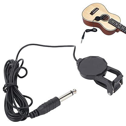 aqxreight Clip On Piezo Pickup Microphone for Acoustic Guitar Violin Ukulele Soundhole Instrument Pickup Transducer Clamp On Design ABS Metal Construction Clear Sound Musical Accessories