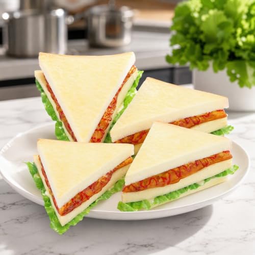 NOLITOY 6 Pcs Artificial Sandwiches Pu Food Model 5.51 X 4.52 X 6.49 in Fake Sandwich Props for Kitchen Display Photo Prop Party Decoration Classroom Teaching