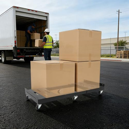 2000LBS Heavy Duty Moving Dolly with 6 Swivel Wheels, Expandable Furniture Dolly Cart Up to 43.7” Wide, Thicken Steel Frame Appliance Mover for Building Materials, Heavy Equipment, All Terrain Use