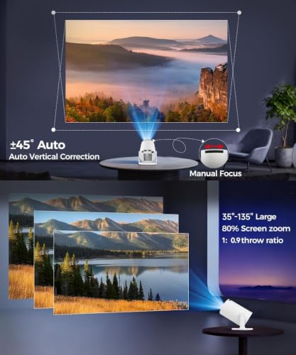Magcubic HY300PRO Wi-Fi 및 블루투스가 있는 미니 프로젝터, 4K 지원 스마트 휴대용 프로젝터 자동 키스톤, 에어 마우스 리모컨, 음성 제어, 180도 회전, 홈 비디오 프로젝터 안드로이드 11