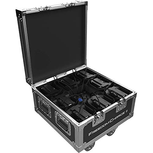 Chauvet DJ Freedom Charge 8 Compact Par Light Fixture Charging Rolling Hard Road Case with Wheels for Freedom Par Series Tri-6, Quad-4, and Hex-4 Lights - size: 20 x 20 x 15.75 inches