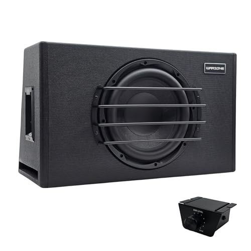 Warzone WZ12SUB 12-Inch Super Powered Subwoofer, 600W RMS / 1800W Max, Vented Wooden Enclosure, Variable Crossover, Bass Boost, Wired Remote for Pro Car Audio - size: 12 inch