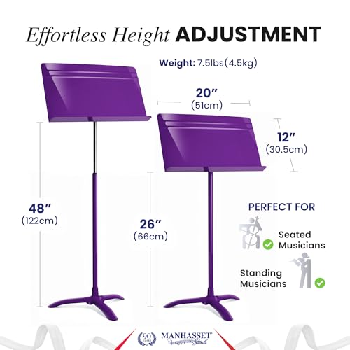 Manhasset 48 Symphony Music Stand for Sheet Music - Model 4801PUR - color: Purple, Glossy, size: Pack of 1