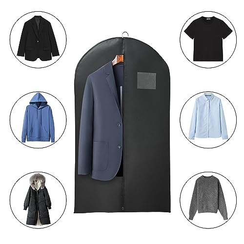 Black Suit Garment Bags, Set of 6 Portable Men's Travel Suit Bags, Waterproof Sturdy Hanging Clothes Pockets for Closet Storage, Business Travel, Clothes, Dress, Shirts (43.3x23.6 inch) - size: 6 Pcs 43.3x23.6 In
