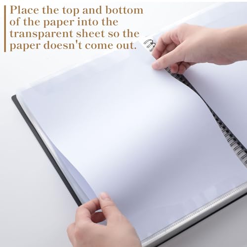 4 Pack Sheet Music Folder, Spiral Binder Organizer for Piano Music Stand, 40 Plastic Sleeves Display 80 Pages, Piano Sheet Holder for Choral Band Orchestra, Fits Letter Size 8.5 x 11 Inch