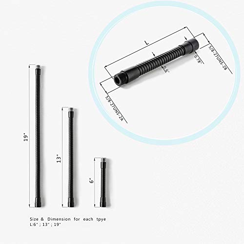 HONSETY 6" Microphone Gooseneck, Multifunction DIY Universal Metal Hose, Black - color: Black, size: 6 Inch