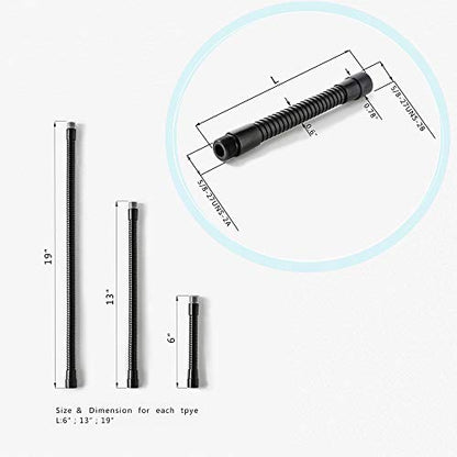 HONSETY 6" Microphone Gooseneck, Multifunction DIY Universal Metal Hose, Black - color: Black, size: 6 Inch