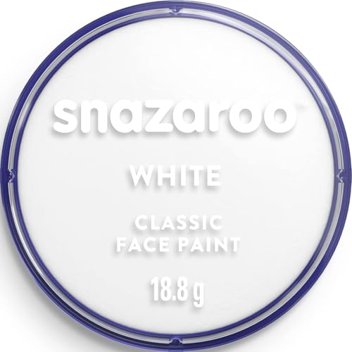 Snazaroo Classic Face and Body Paint, 18.8g Pot, White | Non-Toxic Hypoallergenic, Safe, Washable, Face & Body Paint for Halloween, Cosplay Costumes, Dress Up, Parties and Festivals - color: White, style: 18.8g (0.66-oz) Pot