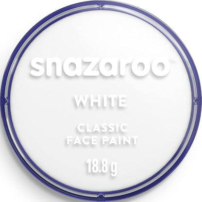 Snazaroo Classic Face and Body Paint, 18.8g Pot, White | Non-Toxic Hypoallergenic, Safe, Washable, Face & Body Paint for Halloween, Cosplay Costumes, Dress Up, Parties and Festivals - color: White, style: 18.8g (0.66-oz) Pot