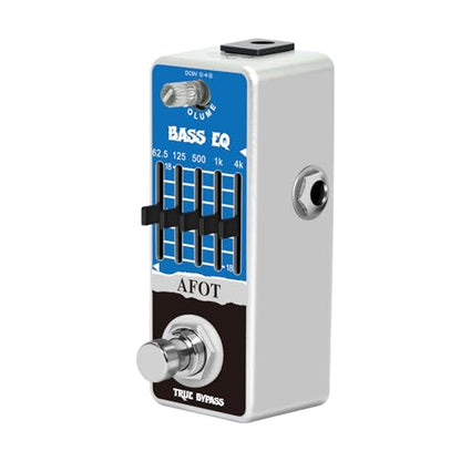 Bass EQ Pedal, 5-Band EQ Pedal Electric Bass Equalizer (62.5Hz 125Hz 500Hz 1kHz 4kHz) Provides ±18dB for Each Band EQ Seeker for Bass True Bypass - color: Blue Bass EQ