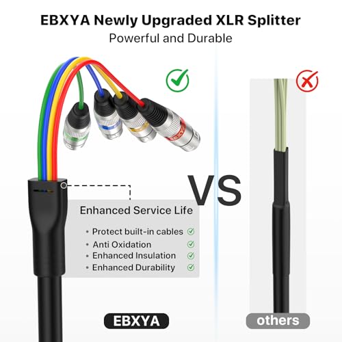 EBXYA 4 Channel XLR Snake Cables 3ft - XLR Male to Female Microphone Cable - size: 4-Channel 3 Feet