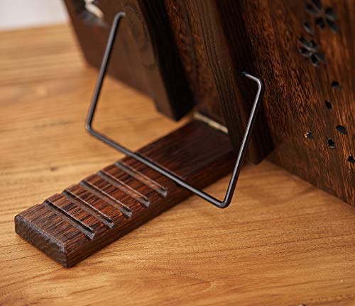 Book Stand with Page Clips, Foldable Reading Rest Holder, Portable Desk Bookrest, Cookbook/Tablet PC/Music Document Stand, Adjustable Wood Reading Frame (Chinese Knot, 13.2 x 9.5 inches) - color: Chinese Knot, size: 13.2 x 9.5 inches