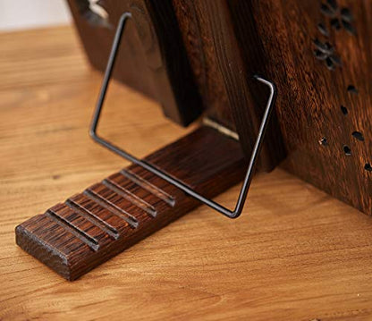 Book Stand with Page Clips, Foldable Reading Rest Holder, Portable Desk Bookrest, Cookbook/Tablet PC/Music Document Stand, Adjustable Wood Reading Frame (Chinese Knot, 13.2 x 9.5 inches) - color: Chinese Knot, size: 13.2 x 9.5 inches